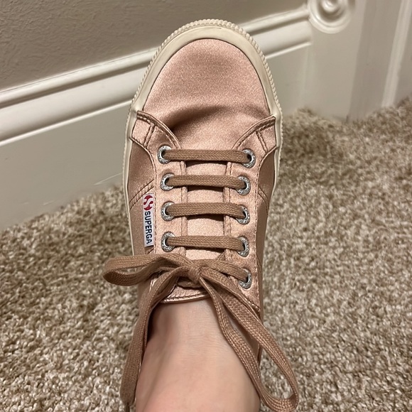 Superga Blush Satin Sneaker - Size 37.5 - Picture 3 of 11
